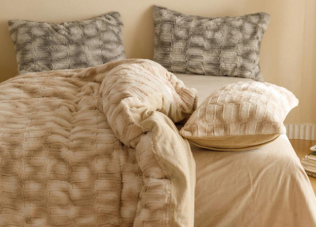 Luxury faux fur pillows and throws for home decor